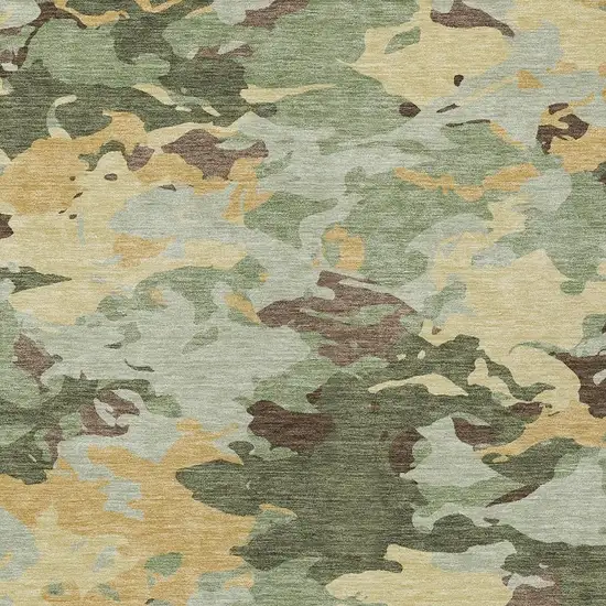 Olive Green And Green Abstract Washable Indoor Outdoor Area Rug Photo 3