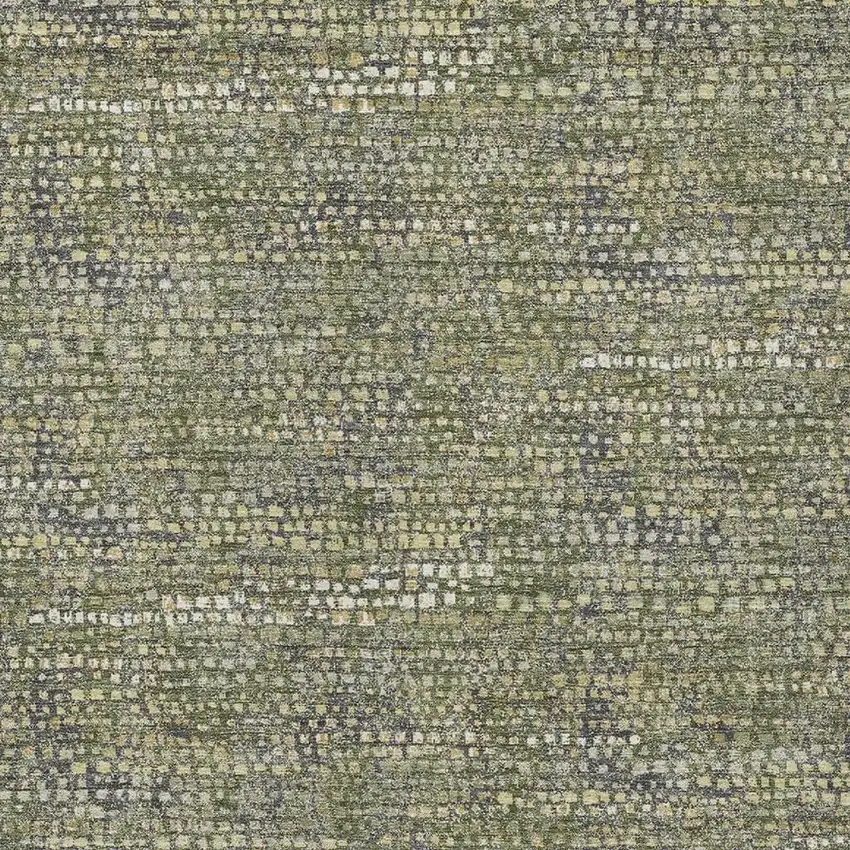 Olive Green And Green Abstract Washable Indoor Outdoor Area Rug Photo 2