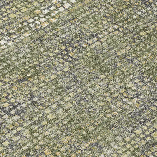 Olive Green And Green Abstract Washable Indoor Outdoor Area Rug Photo 5