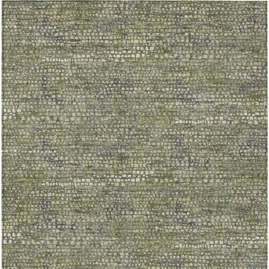 Olive Green And Green Abstract Washable Indoor Outdoor Area Rug Photo 3