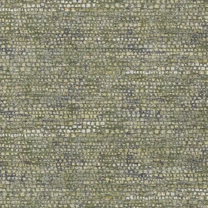 Olive Green And Green Abstract Washable Indoor Outdoor Area Rug Photo 2