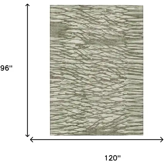 Olive Green And Green Abstract Washable Indoor Outdoor Area Rug Photo 5