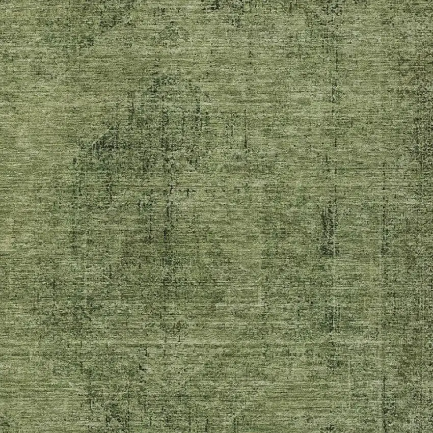 Olive Green And Green Oriental Washable Indoor Outdoor Area Rug Photo 3