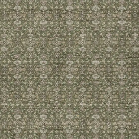 Olive Green And Green Oriental Washable Indoor Outdoor Area Rug Photo 1