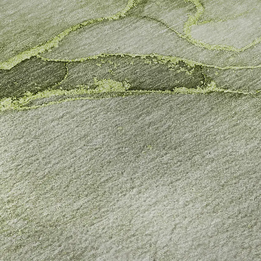 Olive Green And Ivory Abstract Washable Area Rug With UV Protection Photo 9