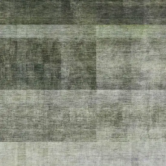 Olive Green And Ivory Abstract Washable Area Rug With UV Protection Photo 2