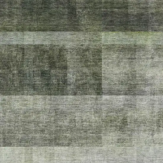 Olive Green And Ivory Abstract Washable Area Rug With UV Protection Photo 2