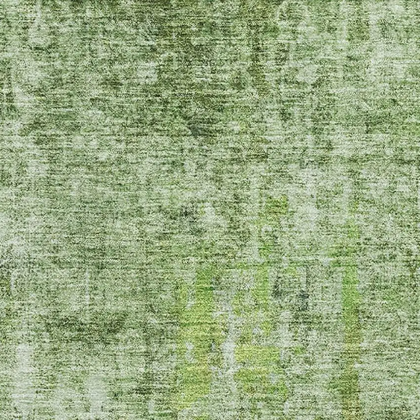 Olive Green And Ivory Abstract Washable Area Rug With UV Protection Photo 3