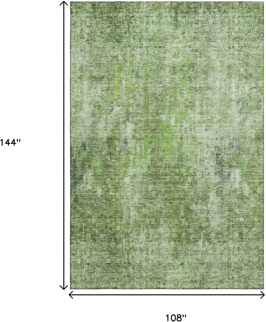 Olive Green And Ivory Abstract Washable Area Rug With UV Protection Photo 3