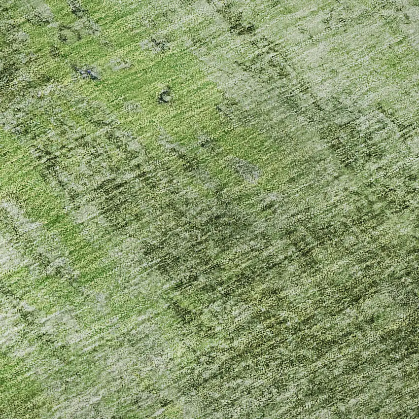 Olive Green And Ivory Abstract Washable Area Rug With UV Protection Photo 9