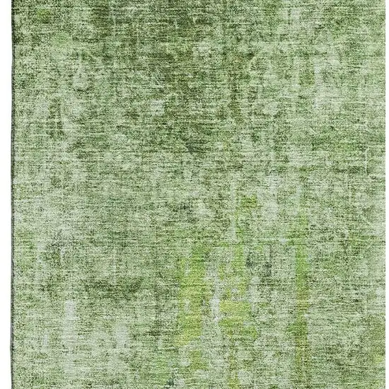 Olive Green And Ivory Abstract Washable Area Rug With UV Protection Photo 4