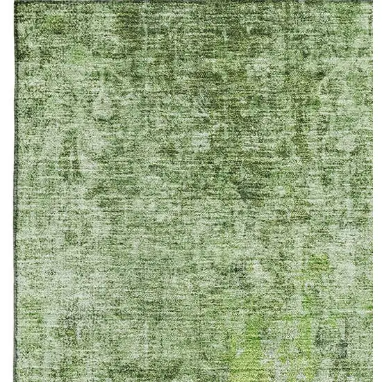 Olive Green And Ivory Abstract Washable Area Rug With UV Protection Photo 3