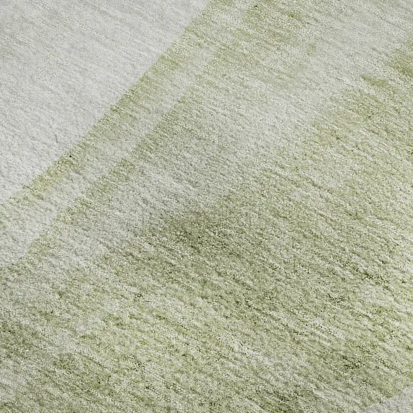Olive Green And Ivory Abstract Washable Area Rug With UV Protection Photo 4