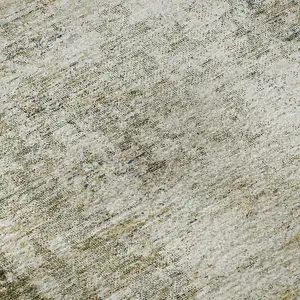 Photo of Olive Green And Ivory Abstract Washable Area Rug With UV Protection