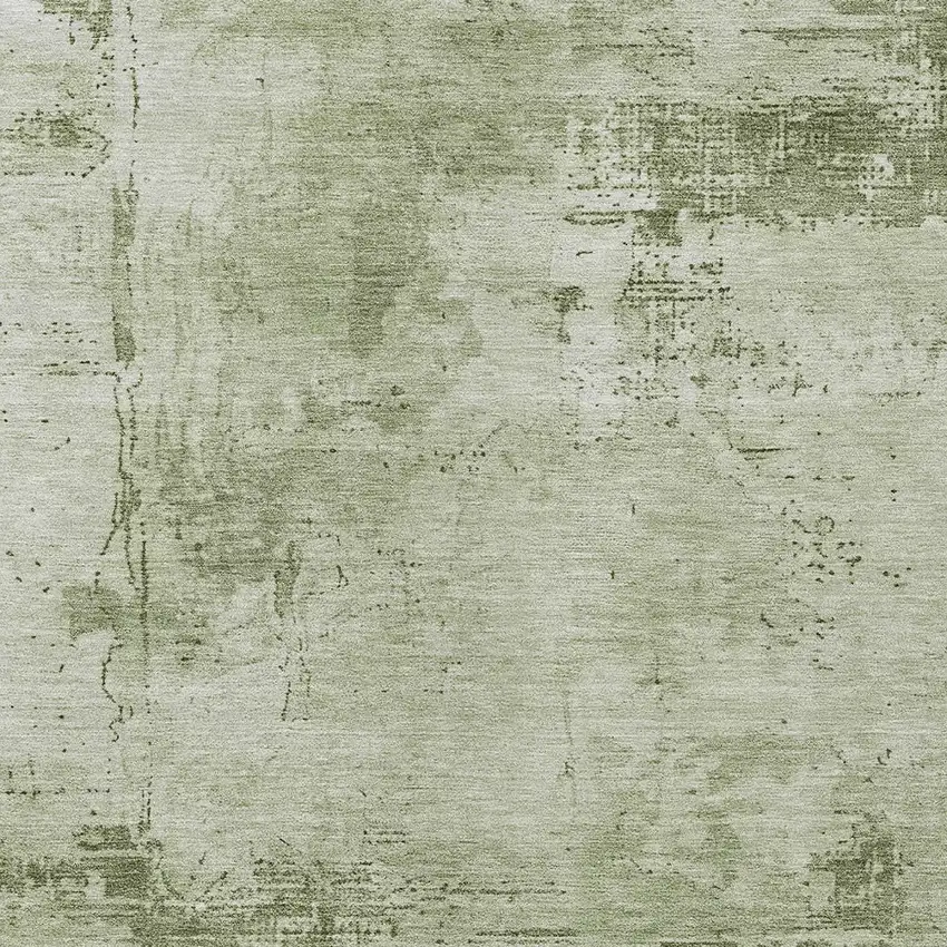 Olive Green And Ivory Abstract Washable Indoor Outdoor Area Rug Photo 5