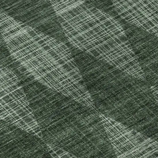 Olive Green And Ivory Diamond Washable Area Rug With UV Protection Photo 8