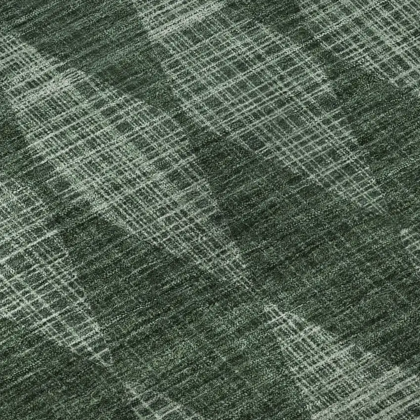 Olive Green And Ivory Diamond Washable Area Rug With UV Protection Photo 8