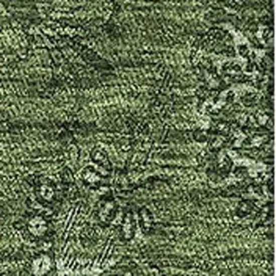 Olive Green And Ivory Floral Washable Area Rug With UV Protection Photo 3