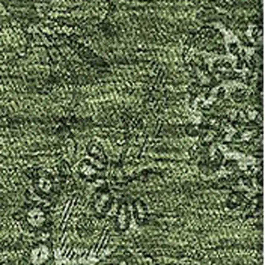 Olive Green And Ivory Floral Washable Area Rug With UV Protection Photo 3