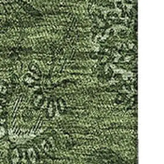 Olive Green And Ivory Floral Washable Area Rug With UV Protection Photo 3