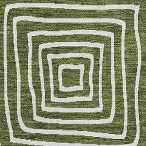 Photo of Olive Green And Ivory Geometric Washable Indoor Outdoor Area Rug