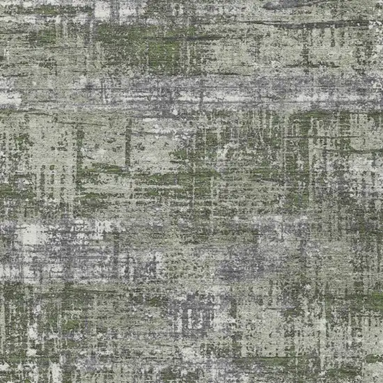 Olive Green And Ivory Geometric Washable Indoor Outdoor Area Rug Photo 4