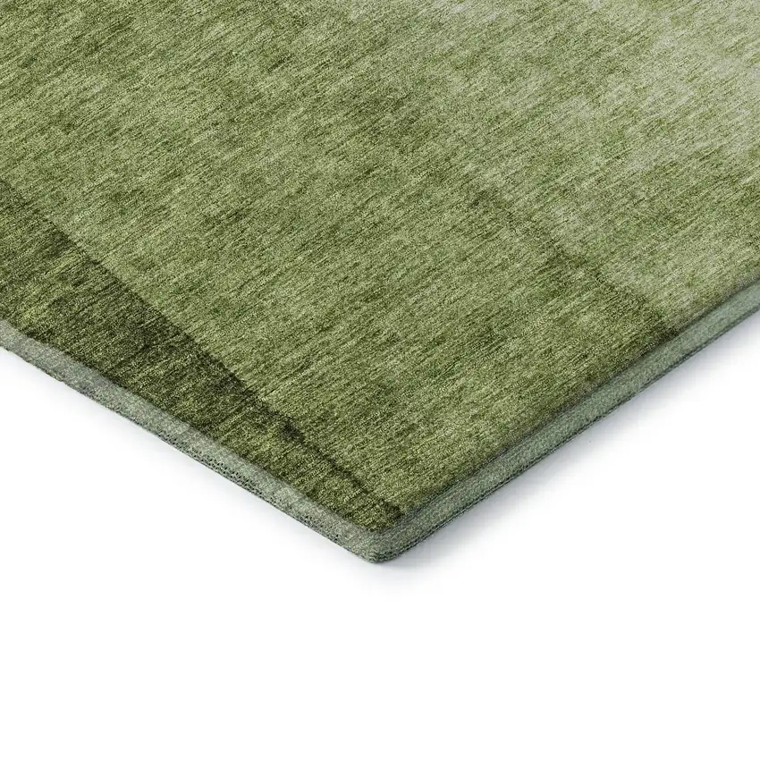Olive Green And Ivory Ombre Washable Area Rug With UV Protection Photo 8