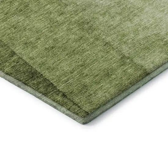 Olive Green And Ivory Ombre Washable Area Rug With UV Protection Photo 9
