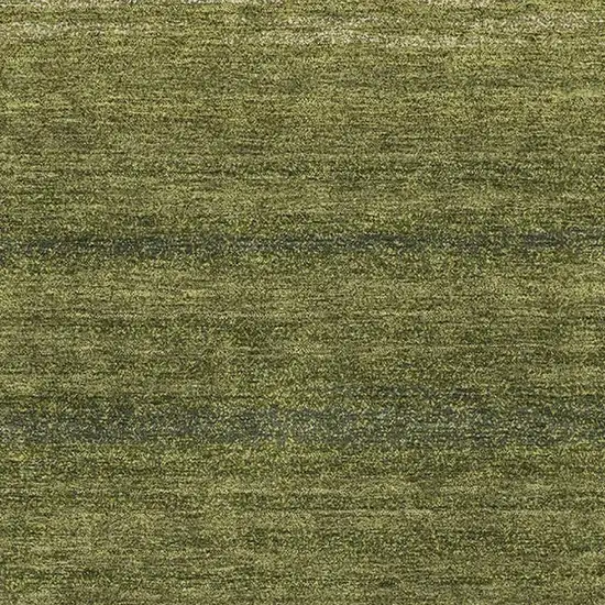 Olive Green And Ivory Striped Washable Area Rug With UV Protection Photo 2