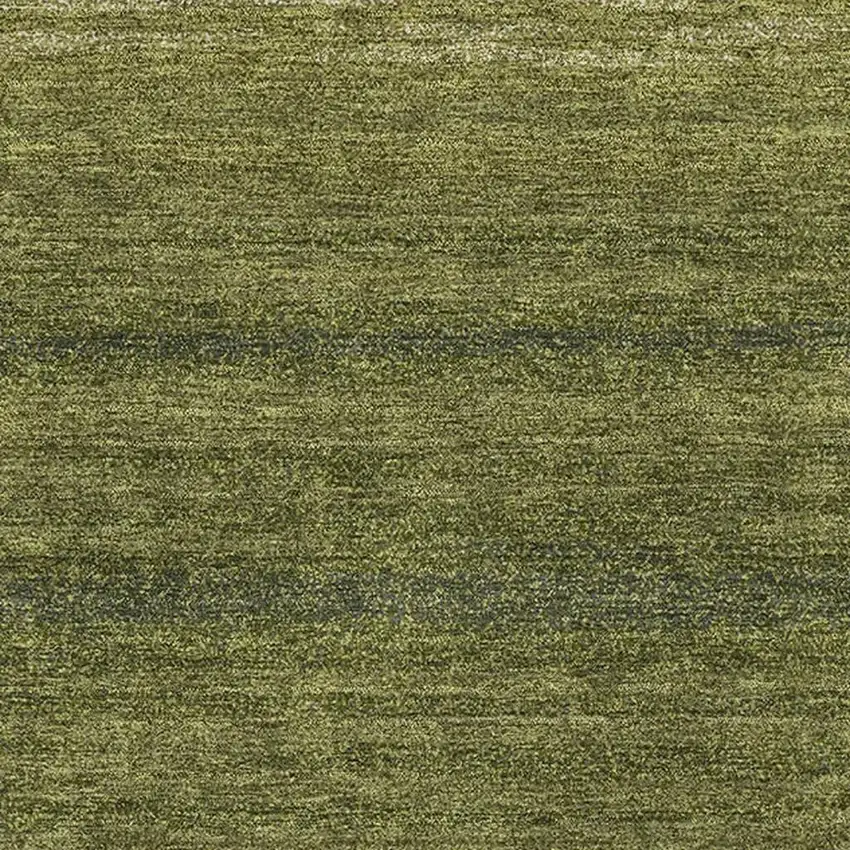 Olive Green And Ivory Striped Washable Area Rug With UV Protection Photo 2