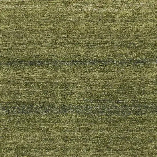 Olive Green And Ivory Striped Washable Area Rug With UV Protection Photo 2