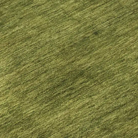 Olive Green And Ivory Striped Washable Area Rug With UV Protection Photo 9