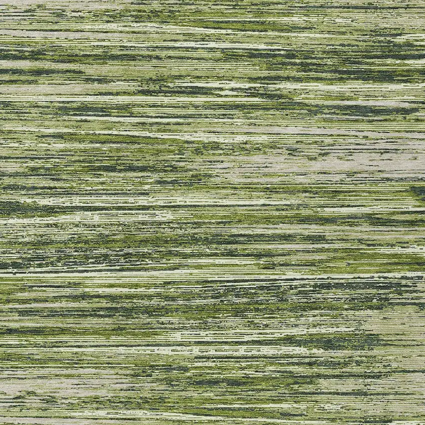 Olive Green And Ivory Striped Washable Indoor Outdoor Area Rug Photo 6