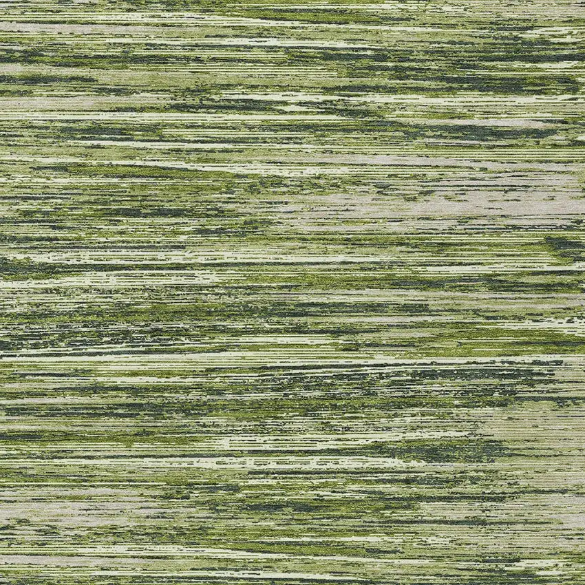 Olive Green And Ivory Striped Washable Indoor Outdoor Area Rug Photo 6