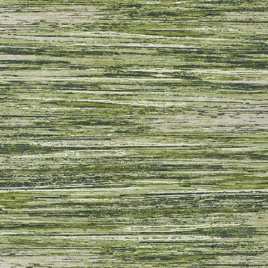 Olive Green And Ivory Striped Washable Indoor Outdoor Area Rug Photo 6