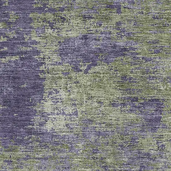 Olive Green And Purple Abstract Washable Area Rug With UV Protection Photo 2