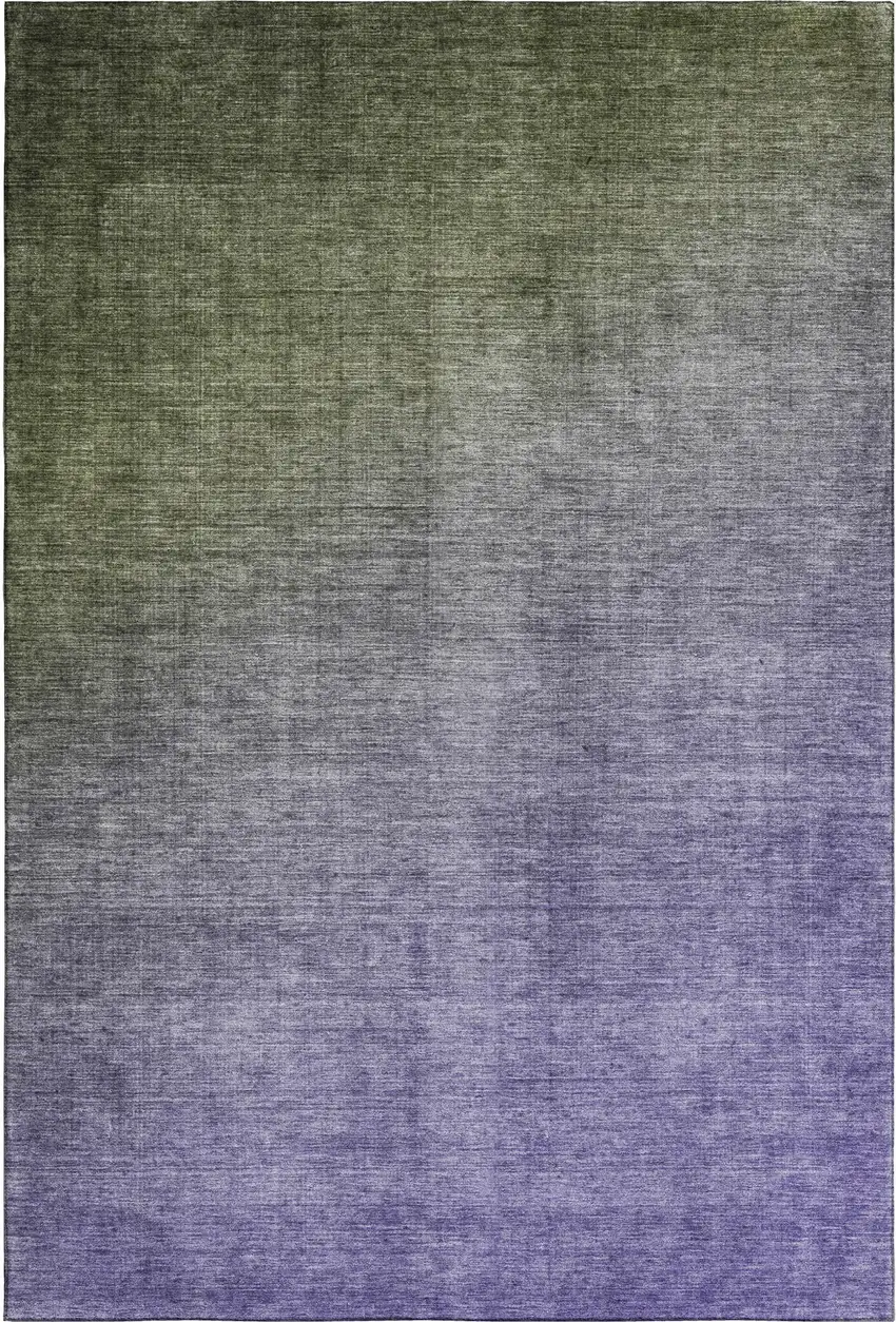 Olive Green And Purple Ombre Washable Area Rug With UV Protection Photo 1
