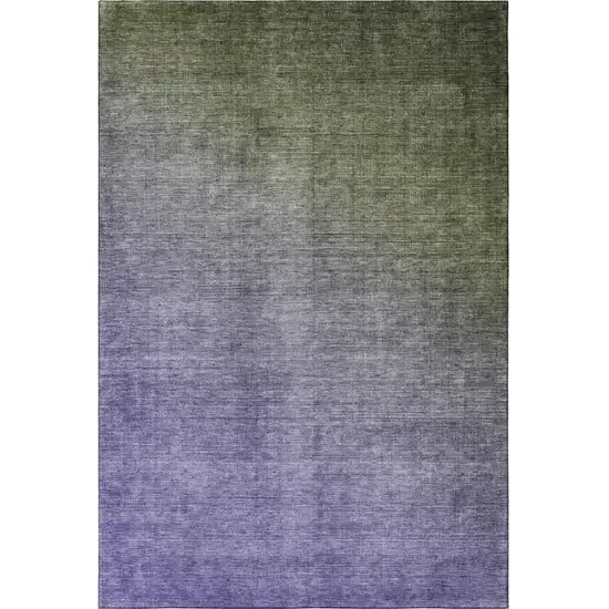 Olive Green And Purple Ombre Washable Area Rug With UV Protection Photo 2