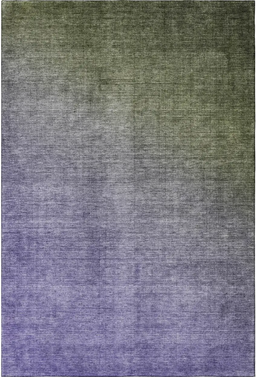 Olive Green And Purple Ombre Washable Area Rug With UV Protection Photo 2