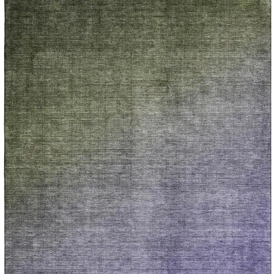 Olive Green And Purple Ombre Washable Area Rug With UV Protection Photo 3