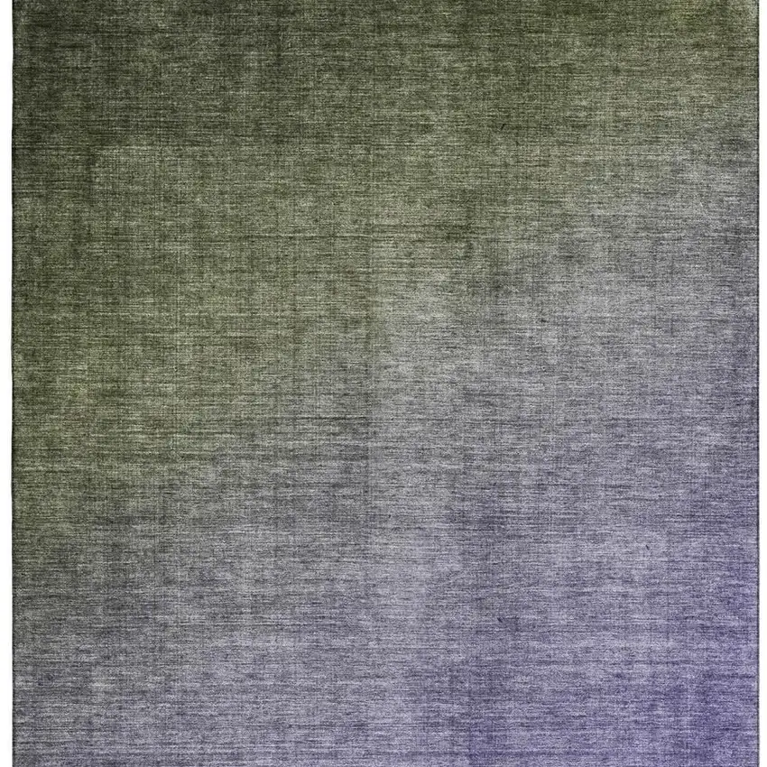 Olive Green And Purple Ombre Washable Area Rug With UV Protection Photo 3