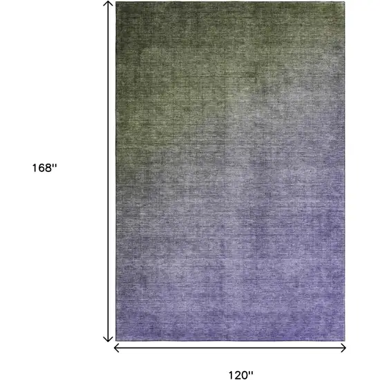 Olive Green And Purple Ombre Washable Area Rug With UV Protection Photo 3