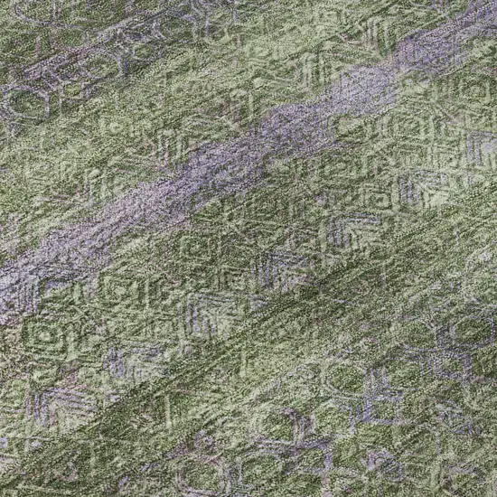 Olive Green And Purple Striped Washable Area Rug With UV Protection Photo 8