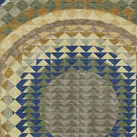 Olive Green And Rust Geometric Washable Indoor Outdoor Area Rug Photo 5