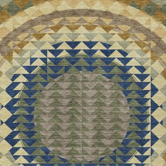 Olive Green And Rust Geometric Washable Indoor Outdoor Area Rug Photo 3