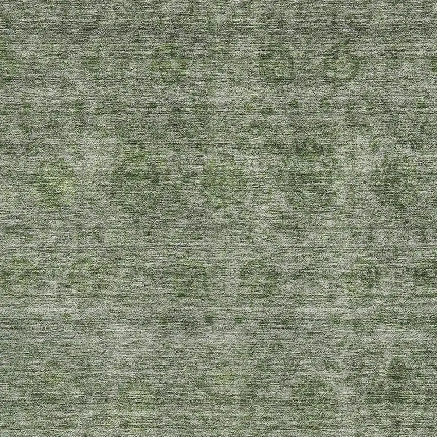 Olive Green And Silver Abstract Washable Area Rug With UV Protection Photo 2