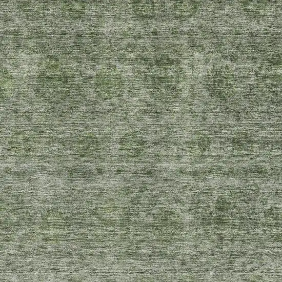 Olive Green And Silver Abstract Washable Area Rug With UV Protection Photo 2