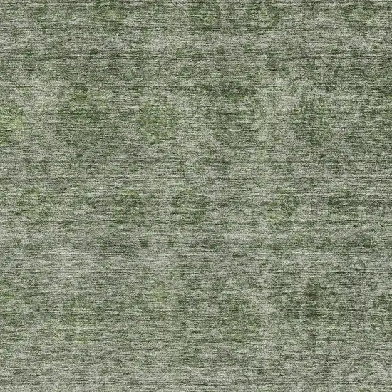 Olive Green And Silver Abstract Washable Area Rug With UV Protection Photo 2