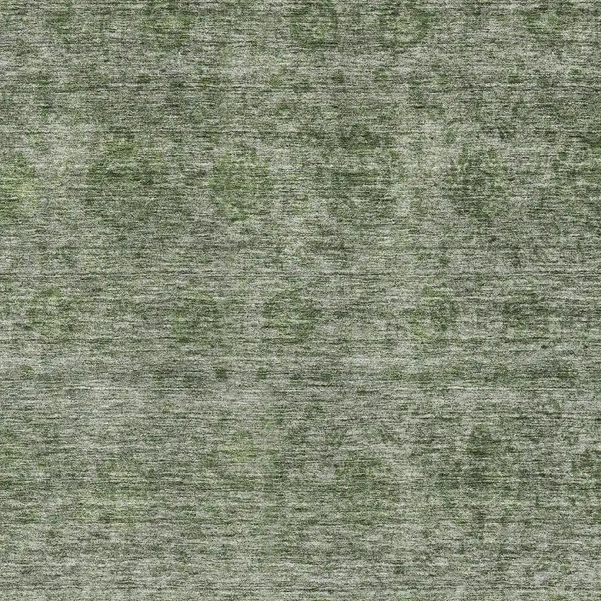 Olive Green And Silver Abstract Washable Area Rug With UV Protection Photo 2