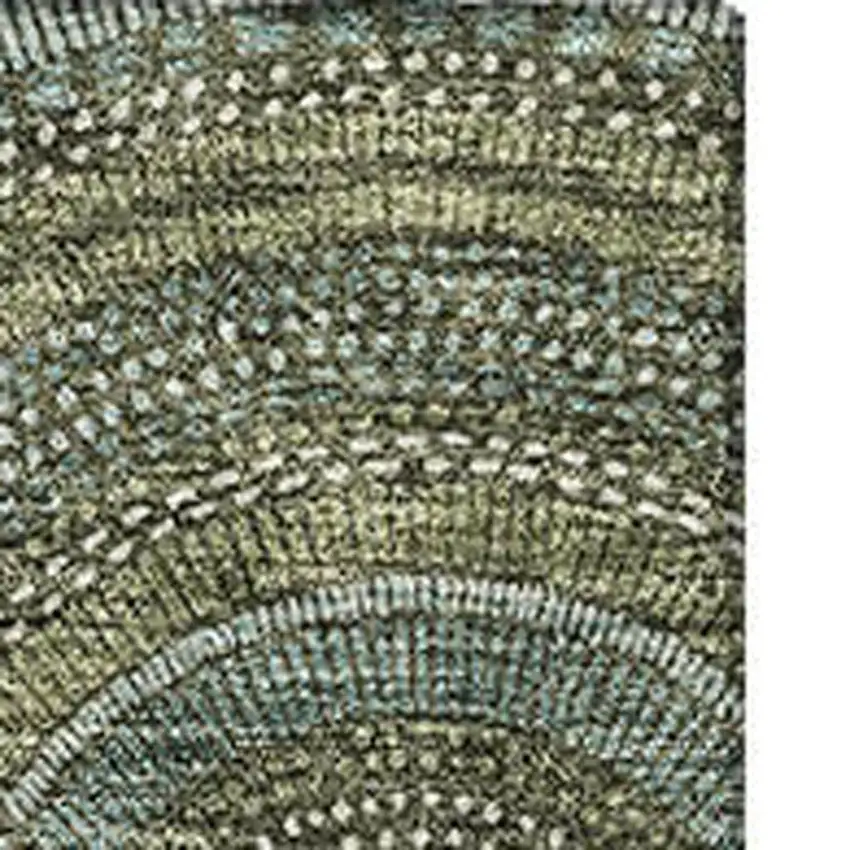 Olive Green And Silver Geometric Washable Area Rug With UV Protection Photo 3